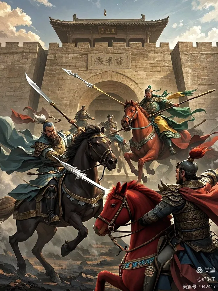 手机ai绘画制作 《虎牢关前三英战吕布》